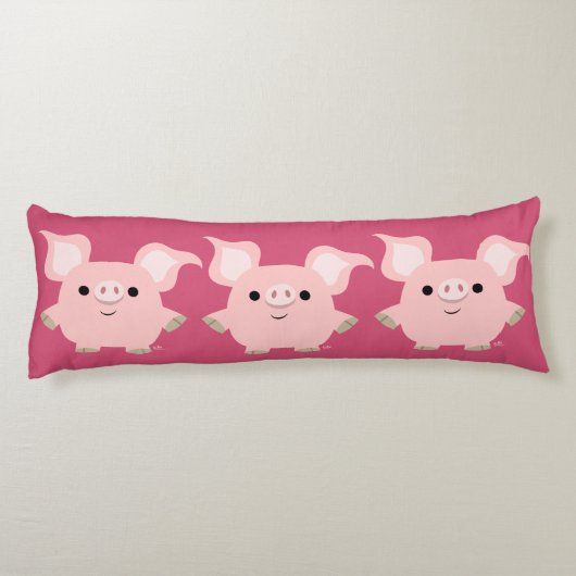 Cute Shorty Cartoon Pig Body Pillow Lichaamskussen (Achterkant)
