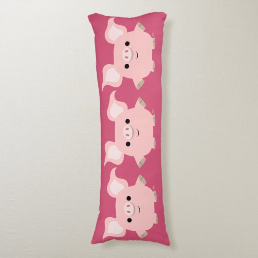 Cute Shorty Cartoon Pig Body Pillow Lichaamskussen (Voorkant Verticaal)