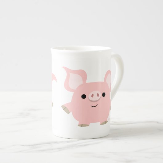Cute Shorty Cartoon Pig Bone China Mok (Voorkant rechts)