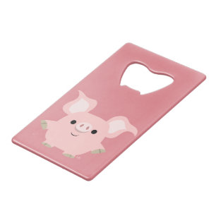 Cute Shorty Cartoon Pig Bottle Open Creditkaart Flessenopener