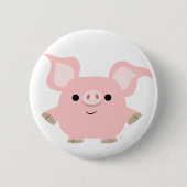 Cute Shorty Cartoon Pig Button Badge (Voorkant)