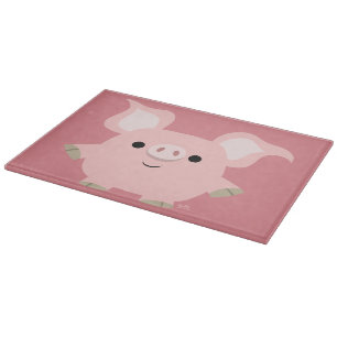 Cute Shorty Cartoon Pig Cutting Board Snijplank