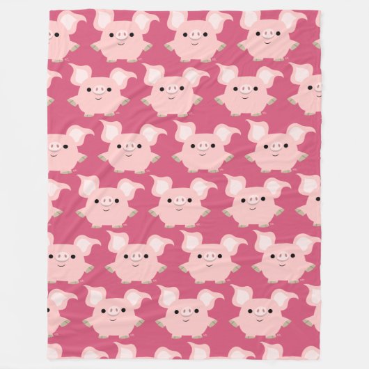 Cute Shorty Cartoon Pig Fleece Blanket Deken (Voorkant)
