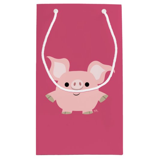 Cute Shorty Cartoon Pig Gift Bag Klein Cadeauzakje (Achterkant)
