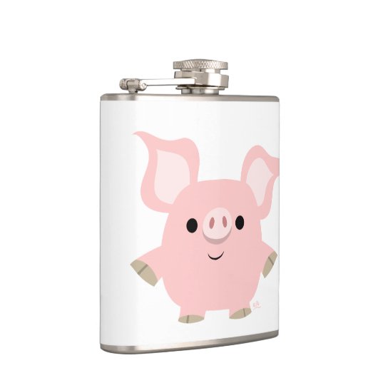 Cute Shorty Cartoon Pig Hip Flask Heupfles (Rechts)