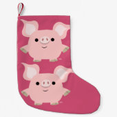 Cute Shorty Cartoon Pig-kerststop Kleine Kerstsok (Voorkant)