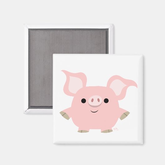 Cute Shorty Cartoon Pig Magnet (Voorkant / Achterkant)