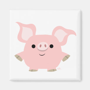 Cute Shorty Cartoon Pig Magnet