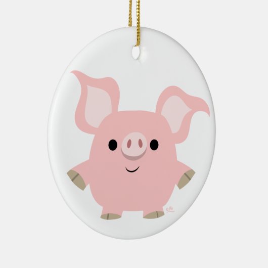 Cute Shorty Cartoon Pig Ornament (Rechts)