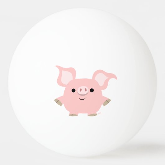 Cute Shorty Cartoon Pig Ping Pong Ball (Achterkant)