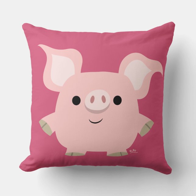 Cute Shorty Cartoon Pig Sierkussen (Voorkant)