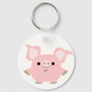 Cute Shorty Cartoon Pig Sleutelhanger