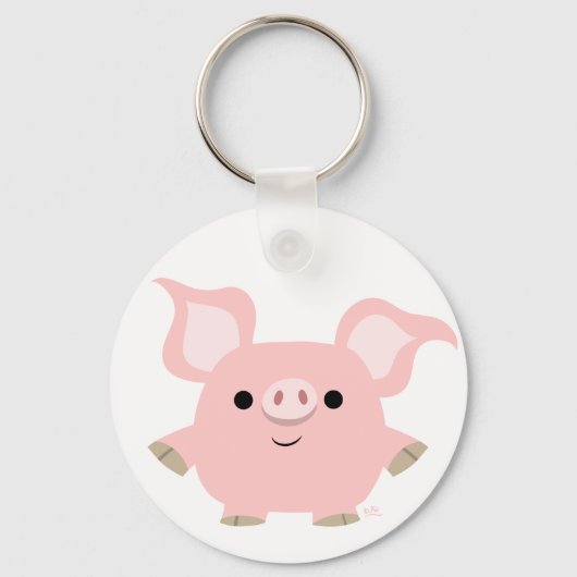 Cute Shorty Cartoon Pig Sleutelhanger (Voorkant)