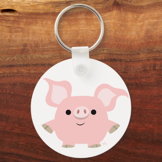 Cute Shorty Cartoon Pig Sleutelhanger (Voorkant)