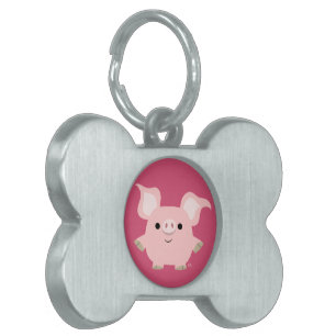 Cute Shorty Cartoon Pig.-tag Huisdieren Naamplaatje