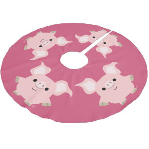 Cute Shorty Cartoon Pig Tree Skirt Kerstboom Rok