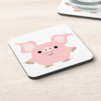 Cute Shorty Cartoon Varkens Onderzetters Set