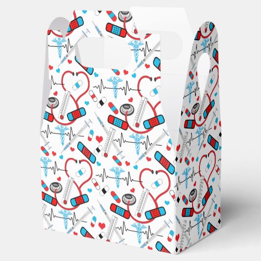 Cute Shot Needles Neurse | Doctor EKG Pattern Bedankdoosjes (Geopend)