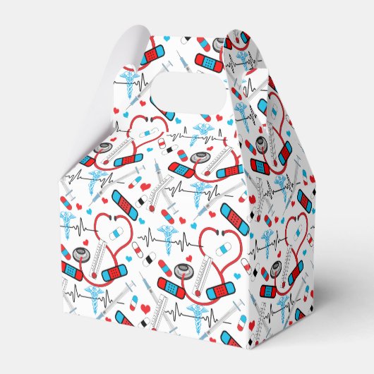 Cute Shot Needles Neurse | Doctor EKG Pattern Bedankdoosjes (Voorkant Zijde)