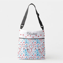Cute Shots Nurse | Arts EKG Pattern Name Crossbody Tas