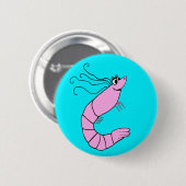 Cute Shrimp Ronde Button 5,7 Cm (Voorkant /achterkant)