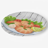 Cute shrimp sea papieren bordje (Gekanteld)