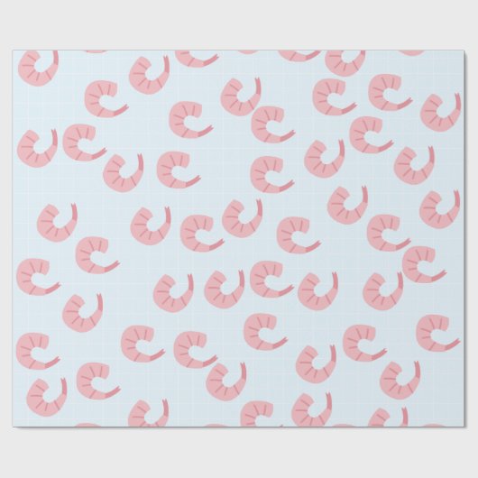 Cute Shrimp Wrapping Paper Cadeaupapier (Vlak)