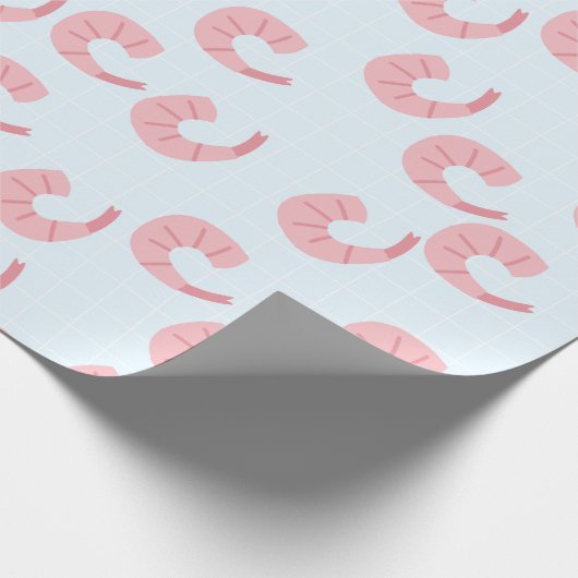 Cute Shrimp Wrapping Paper Cadeaupapier (Hoek)