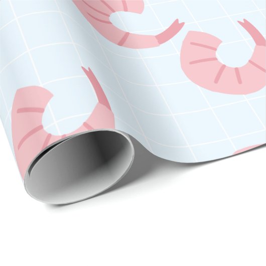 Cute Shrimp Wrapping Paper Cadeaupapier (Rol Hoek)