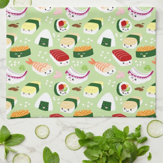 Cute Shushi Pattern Theedoek (Gevouwen)