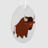 Cute Shy Cartoon Bull AcrylOrnament Ornament (voorkant)