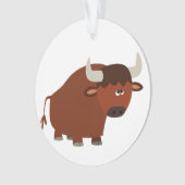 Cute Shy Cartoon Bull AcrylOrnament Ornament (voorkant)