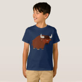 Cute Shy Cartoon Bull Children T-Shirt (Voorkant volledig)