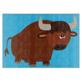 Cute Shy Cartoon Bull Cutting Board Snijplank (Voorkant)
