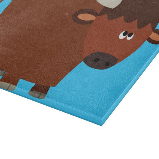 Cute Shy Cartoon Bull Cutting Board Snijplank (Hoek)