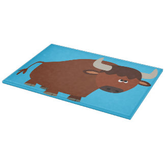 Cute Shy Cartoon Bull Cutting Board Snijplank
