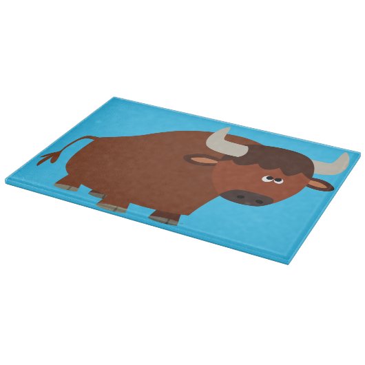 Cute Shy Cartoon Bull Cutting Board Snijplank (Hoek)