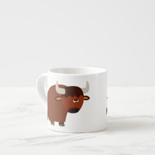 Cute Shy Cartoon Bull Espresso Mok