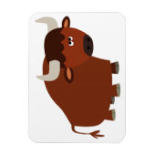 Cute Shy Cartoon Bull Flexible Magnet Magneet (Verticaal)