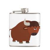 Cute Shy Cartoon Bull Hip Flask Heupfles (Voorkant)