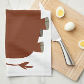 Cute Shy Cartoon Bull Kitchen Towel Theedoek (Quarter Fold)