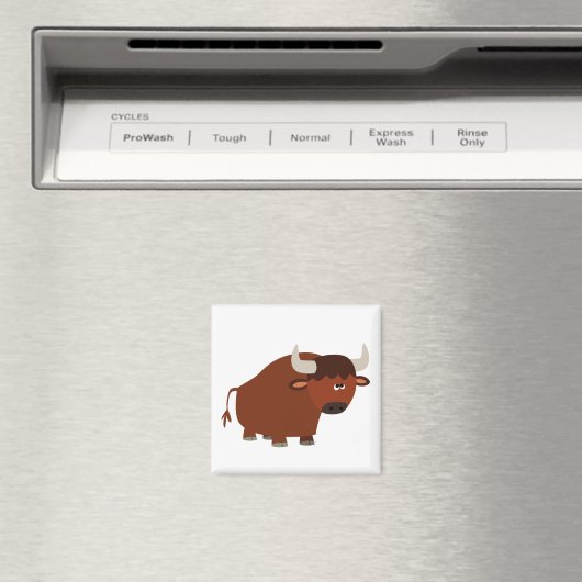 Cute Shy Cartoon Bull Magnet (Insitu (Vaatwasser))