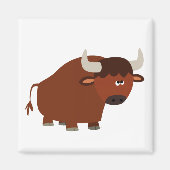 Cute Shy Cartoon Bull Magnet (Voorkant)