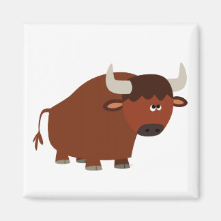 Cute Shy Cartoon Bull Magnet