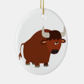 Cute Shy Cartoon Bull Ornament (Rechts)