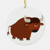 Cute Shy Cartoon Bull Ornament (Voorkant)