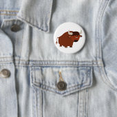 Cute Shy Cartoon Bull Ronde Button 5,7 Cm (In situ)