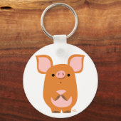 Cute Shy Cartoon Pig Sleutelhanger (Voorkant)