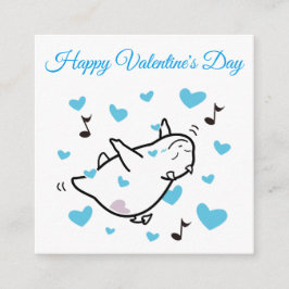 Cute Shy Devil in Happy Hearts Sky Valentijnsdag Notitiekaartje