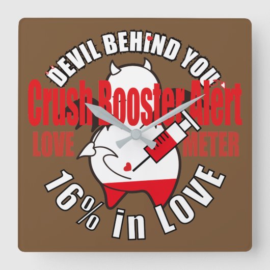 Cute Shy Devil in LOVE Vierkante Klok (Voorkant)